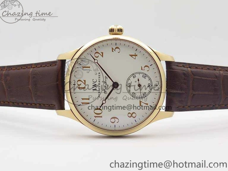 MIROTIME 0318 Effortless Portuguese Fa Jones IW544201 RG GSF 1:1 Best Edition White Dial On Leather Strap 7228